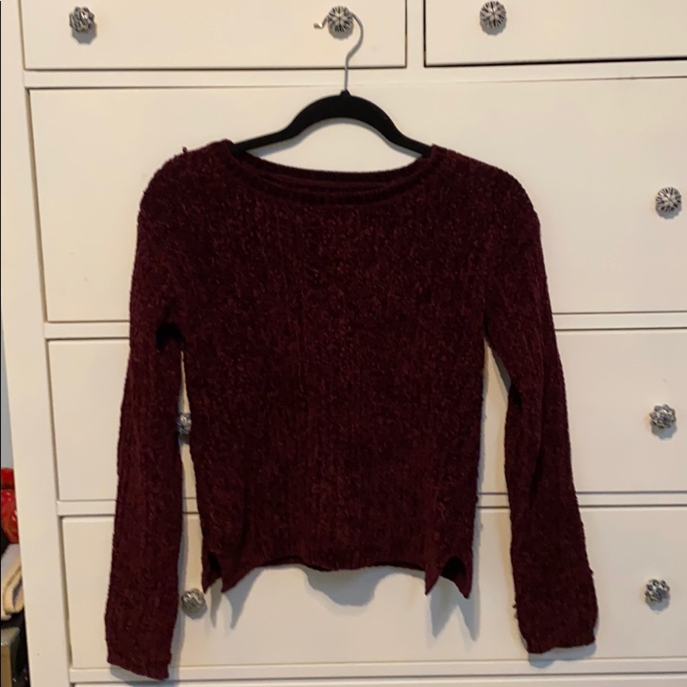 Chenille Aéropostale Burgundy Sweater